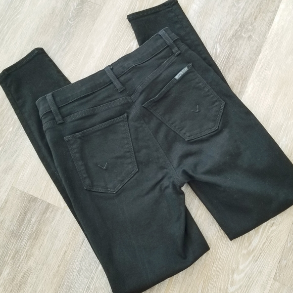 Hudson Women's Black Mid Rise Natalie Skinny Straight Leg Designer Jean's Pants - Picture 11 of 14